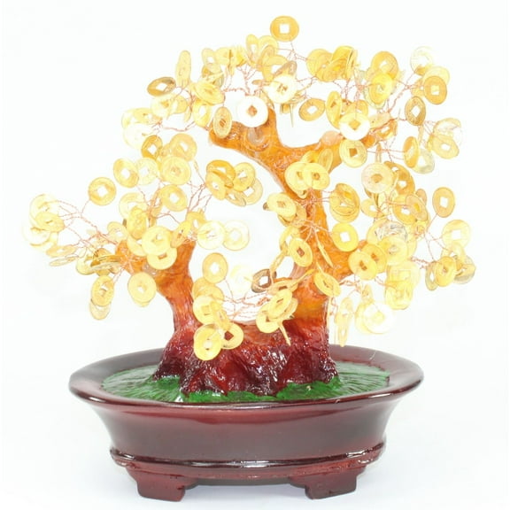Feng Shui Gold Coins Money Fortune Tree Bonsai Home Decor Wealth Blessing Gift New