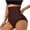 Brown, variant on jobturf Seamless Shapewear Tummy Control Girdle Body Shaper High Waisted Briefs Underwear Full Coverage Ladies Panties Size S