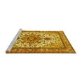 thumbnail image 2 of Ahgly Company Machine Washable Indoor Round Persian Yellow Traditional Area Rugs, 4' Round, 2 of 4