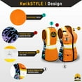 thumbnail image 6 of KwikSafety (Charlotte, NC) TIGER QUEEN Safety Vest for Women (IRIDESCENT Design) 9 Pockets Premium Class 2 Custom High Visibility ANSI OSHA Reflective Construction with Zipper | Orange Extra Small, 6 of 6