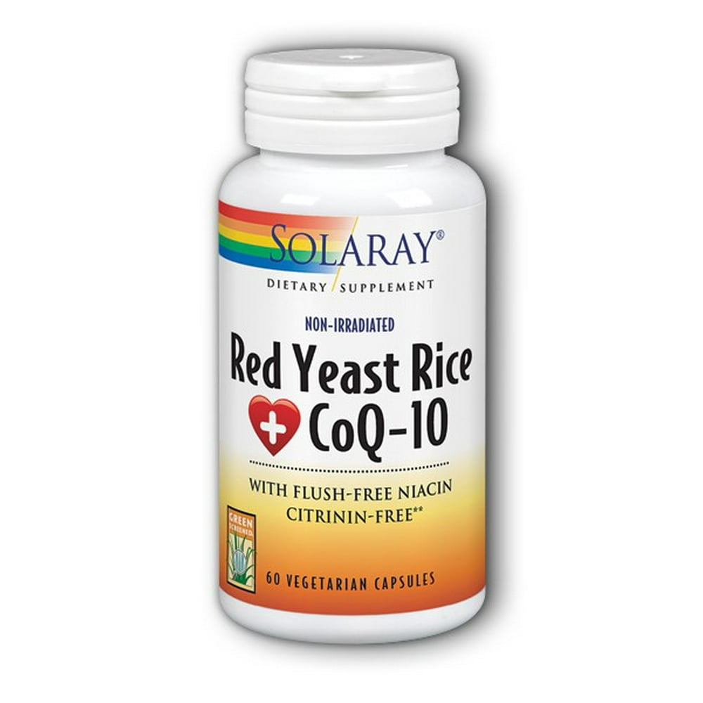 Red Yeast Rice Plus CoQ10 600 mg/ 30 mg By Solaray 60 Vegetable Caps