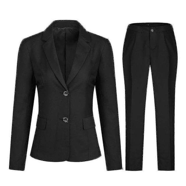 Tenues Formelles d'Affaires 2 Pcs pour Femmes Costume Coupe Ajustée Exclusif de Bureau (blazer + Pantalon)