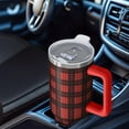 thumbnail image 6 of Red and Black Christmas Plaid Pattern Tumbler with Handle and Lid,40oz Double Wall Vacuum Insulated Tumbler,Cups Gift for Women and Men, 6 of 7