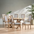 thumbnail image 2 of Beckstrom French Country Wood 7-Piece Expandable Dining Set, Light Gray and Natural, 2 of 14