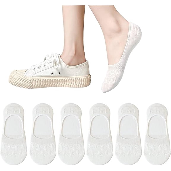 Eryueer Womens Low Cut Thin Breathable Cotton Causal Socks Non Slip No Show Socks for Women Liner Flats Socks 6 pack