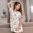 thumbnail image 3 of Balery Funny Chicken Camisón de manga corta con cuello redondo para mujer, cómodo y elegante., 3 of 6