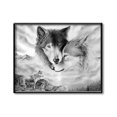 thumbnail image 5 of Black White Wolves Wall Art Painting Picture No Frame Poster Home Bedroom Decor15*20cm, 5 of 5