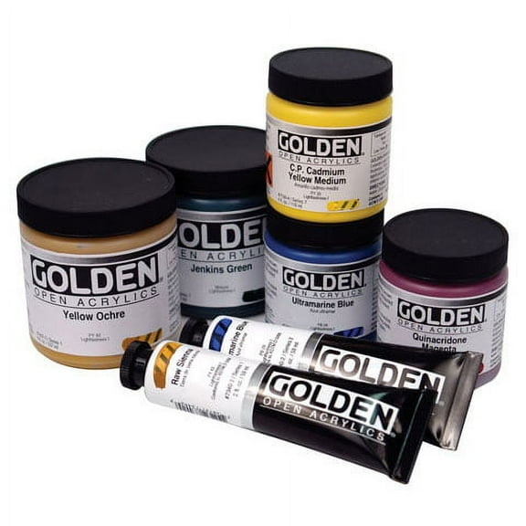 Golden Open Acrylics - Bone Black, 8 oz Jar
