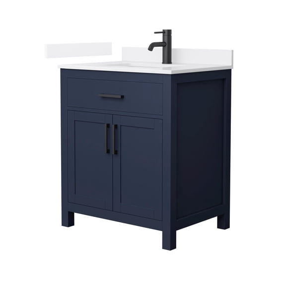 Wyndham Collection WCG242430SBBWQUNSMXX Beckett 30" Free Standing Single Basin Vanity Set