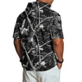 thumbnail image 5 of UDAUDU Mens Camo Shirts with Hood Lightweight Breathable Short Sleeve Hoodies Athletic Fall Trendy Tops Black 3XL, 5 of 8
