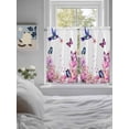 thumbnail image 3 of Pink Flower Bathroom Window Curtain, Spring Floral Butterflies Elegant Pastoral Birds Light Filtering Coffee Kitchen Curtains, Bedroom Living Room Curtains 2 Panel 84"x45", 3 of 6