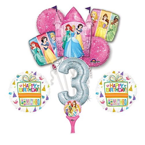 Mayflower Disney Princess 3rd Birthday Party Products, 9 Piecese