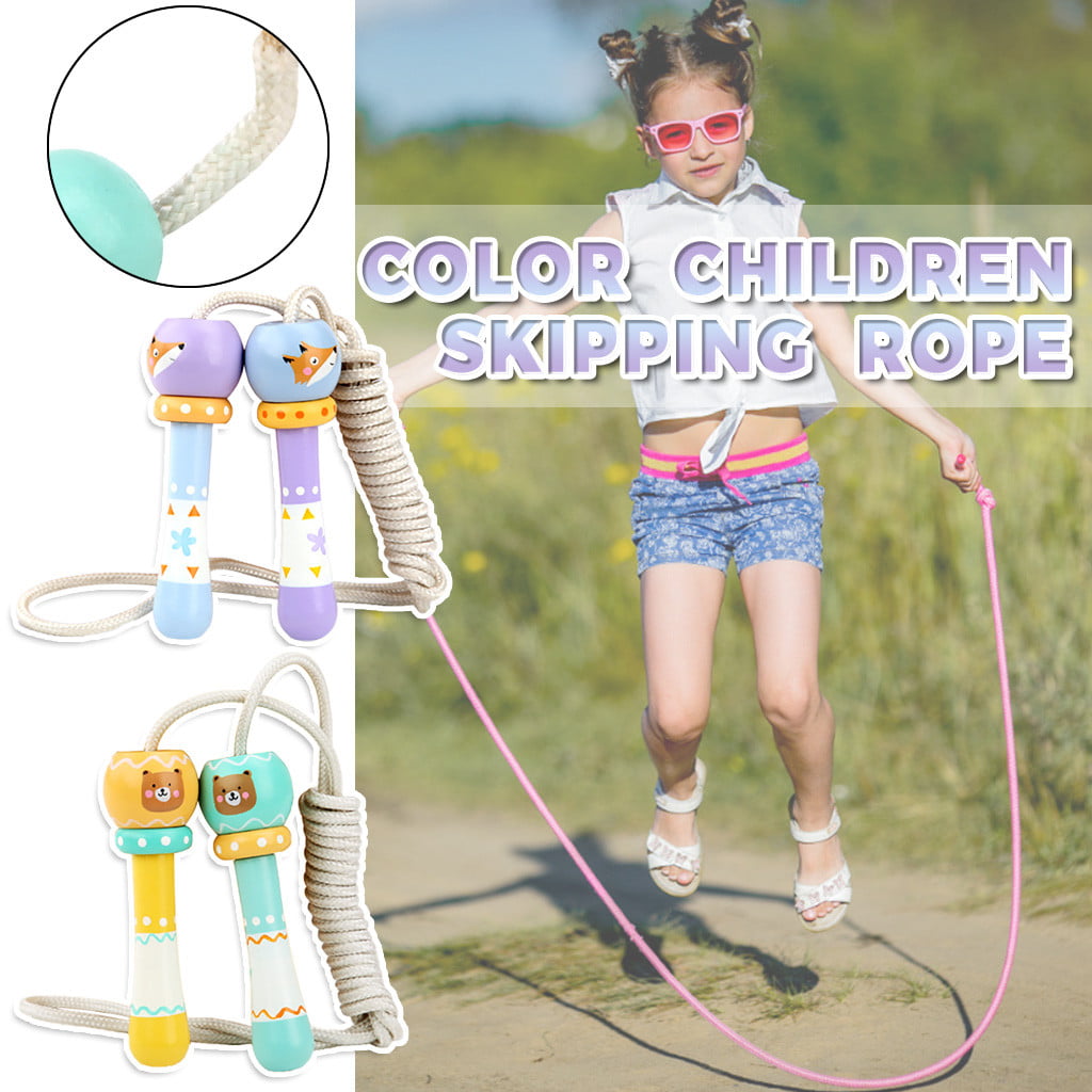 Children Jump Rope Kids Rope Skipping Colorful Speed Rope With Wooden Handle