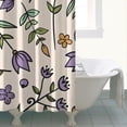 thumbnail image 4 of Waterproof Wild Floral Leaf Farmhouse Botanical Shower Curtain 72x72 Inch Boho Style Polyester Unique Shower Curtain for Bathroom Hotel Home Decor with 12 Plastic Hooks, 4 of 5