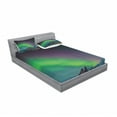 thumbnail image 3 of Ambesonne Nature Fitted Sheet & Pillow Sham Set, Sky Rocky Hill Wild, Twin, Blue Violet Lime Green, 3 of 3