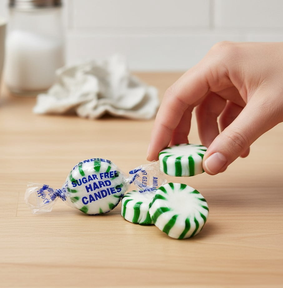 SweetGourmet Sugar-Free Spearmint Starlight Hard Candy, Individually Wrapped, Bulk Candy, 4 Pound Bag
