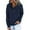 Navy, variant on QUYUON Women Button up Sweatshirts Winter Long Sleeve Shirts Hooded Sweatshirt Casual Button V Neck Hoodies Pullover Tops Solid Drawstring Pockets Fall Sweatshirts Sweater Coat Navy XXL