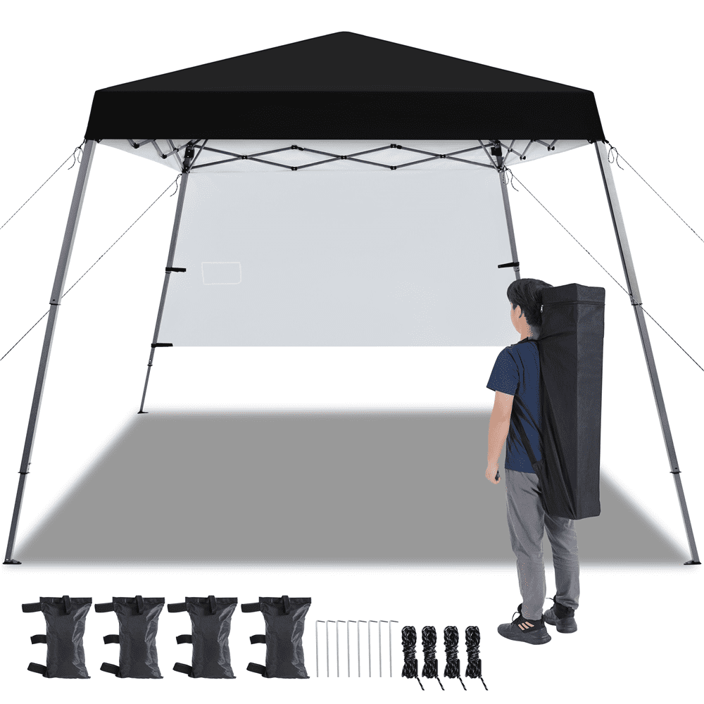Renwick 10×10 ft Pop-up Canopy Tent w/ Side Panel, Black