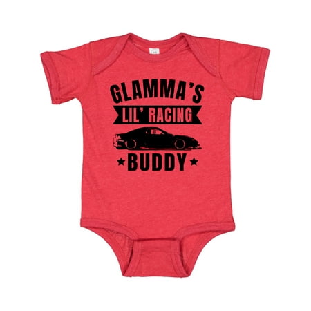 

Inktastic Glammas Lil Racing Buddy Gift Baby Boy or Baby Girl Bodysuit