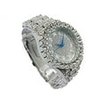 thumbnail image 3 of Women's Big Rocks Bezel Colored Dial with Roman Numerals Fully Iced Out Watch and Matching Beautiful Sparkling Tennis Bracelet Set - ST10327LARNTN (Silver), 3 of 6