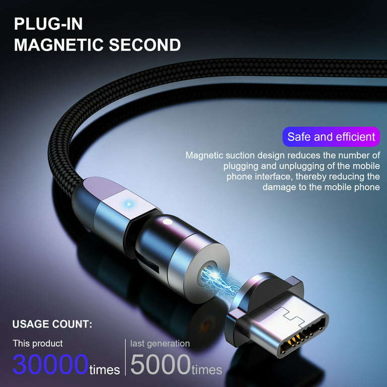 Ripley - CABLE USB CARGADOR MAGNÉTICO 3 EN 1 ROJO 540°