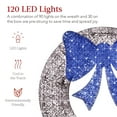 thumbnail image 4 of Best Choice Products 36in Pre-Lit Outdoor Christmas Wreath, LED Metal Holiday Decor w/ 120 Lights, Bow - Silver/Blue, 4 of 8