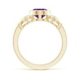 thumbnail image 2 of ANGARA Natural 1.6 Ct. Amethyst with Diamond Side Stones Ring in 14K Yellow Gold for Women (Ring Size: 11.5), 2 of 9