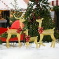 thumbnail image 3 of IVV 3-Piece Christmas Lighted Reindeer Family Set, Xmas Pre-Lit Deers with 200 Warm White LED Lights, Red Bows & Ground Stakes, All-Weather Festive Decoration for Indoor Outdoor (Gold), 3 of 10