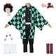thumbnail image 2 of Adultos y niños Demon Slayer Cosplay Tanjirou Kamado Cosplay disfraz Kimetsu no Yaiba hombres Kimono disfraz pendientes HalloweenS Gao Jinjia LED, 2 of 2
