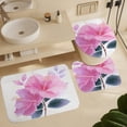 thumbnail image 6 of Pink Hibiscus 4 Piece Shower Curtain Sets Shower Curtain And Rugs Shower Curtain Set Tropical Floral Waterproof Personality Pattern Bath Curtain for Bathroom Decor, 6 of 8