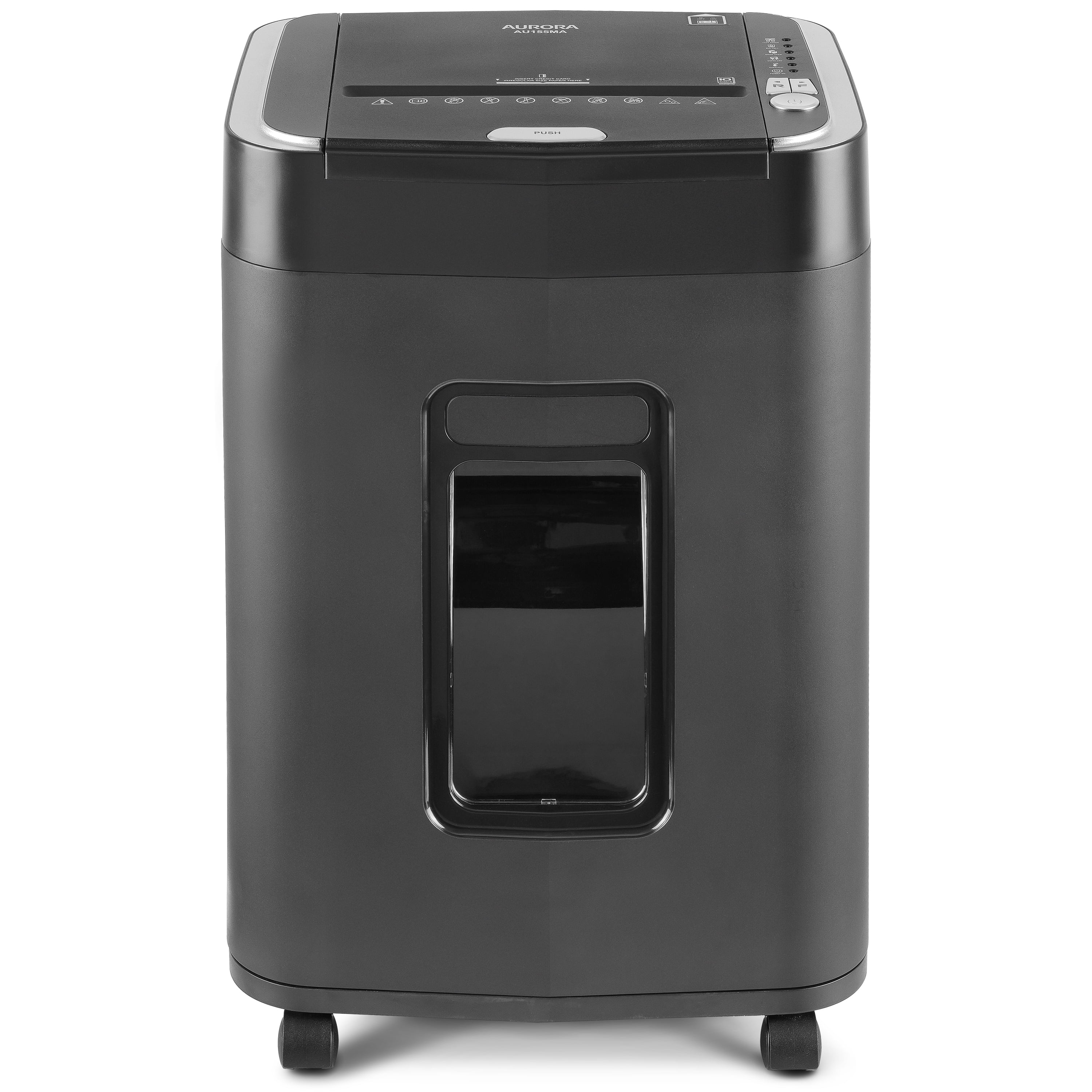 Aurora Professional Grade 150-Sheet Auto Feed Micro-Cut Paper and Credit Card Shredder with 6.3 Gallon Pullout Basket / 60 Minutes/Security Level P-4, Black
