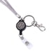 thumbnail image 2 of Correa de cordón para tarjeta de identificación con nombre de cristal, soporte para llavero para mujer (gris), 2 of 6