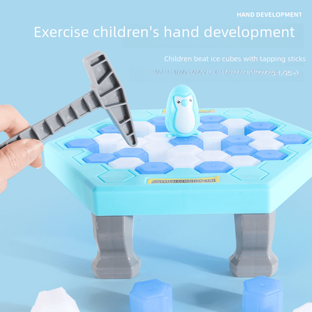 Mesa rompehielos con forma de pingüino, juguete rompe paredes, juguete interactivo educativo para padres e hijos con forma de pingüino