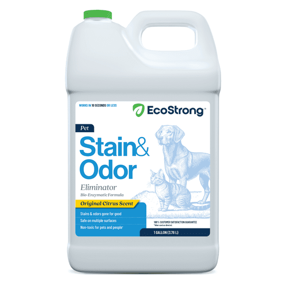 Eco Strong Enzymatic Pet Stain & Odor Remover for Cats & Dogs, 1 Gallon Jug, Citrus Scent