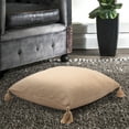 thumbnail image 6 of Laddha Home Designs 30" Beige Geometric Chevron Square Throw Floor Pillow, 6 of 6