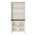 thumbnail image 6 of Farmhouse Pantry Cabinet, Dining Hutch with Glass Doors and Adjustable Shleves, Mid-Century Modern Pantry Storage for Kitchen, Living Room, Home Office, White, 6 of 6
