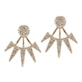thumbnail image 3 of Pendientes de chaqueta de cuernos de cristal para mujer, pendientes góticos punk, joyería , dorado Hugo Pendientes Chaqueta, 3 of 10