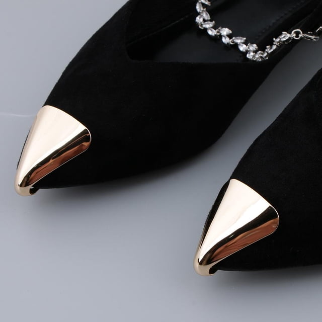 Zapatos dorados Hugo Punta estrecha Envoltura Tacones altos Almohadillas Protector Decoración Accesorios 03