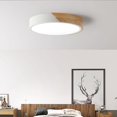 thumbnail image 3 of Lámpara de techo moderna de montaje empotrado, lámpara de techo LED de 11,8 pulgadas, lámpara de techo de madera de forma redonda minimalista de 18 W, blanco cálido 3000 K, regulable, 3 of 5