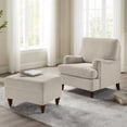thumbnail image 5 of Comfort Pointe Clarendon Sea Oat Beige Fabric Upholstered Ottoman, 5 of 7