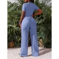 thumbnail image 5 of AURA Womens Plus Size Two Piece Outfit Wrinkled Strap Top and Pants Set Casual Summer Bigsize Matching Set, 5 of 6