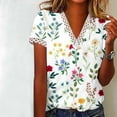 thumbnail image 3 of Birdeem Mode Femmes Été Col en V Manches Courtes T-Shirt Imprimé Décontracté Blouse, 3 of 4