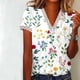 thumbnail image 1 of Fiudx Ofertas y Liquidaciones Blusa Informal de Manga Corta con Cuello En V y Estampado de Moda para Mujer, 1 of 4