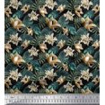 thumbnail image 1 of Soimoi Polyester Crepe Fabric Monstera Leaf & Floral Print Fabric by Yard 42 Inch Wide, 1 of 5