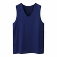 thumbnail image 2 of Women's Sleeveless Tank Top, Loose Fit Casual Turtleneck Blouse with Wide Straps, Solid Color Vest for Daily Wear, Street Fashion and Versatile Outfits-Navy, 2 of 9