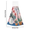 thumbnail image 6 of Yayeee Kitchen Hanging Hand Towels Set of 2 with Loop Bathroom Absorbent Tie Towel, Flowers and Leaves, 6 of 7