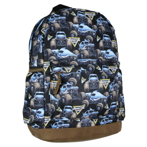 Monster Jam Backpack Allover Megalodon Design Travel Daypack Tech Bag
