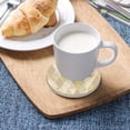 thumbnail image 3 of Printed Round Gold Marble Geometric Design Ceramic Coasters with Cork-Backed for Coffee Drink Cup Mat Absorbent Stone Coaster Set of 1/2/4, 3 of 5