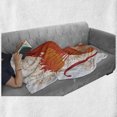 thumbnail image 6 of Zodiac Sagittarius Soft Flannel Fleece Blanket, Archer Woman with Swirled Leaves Background Cartoon Zodiac Design, Cozy Plush for Indoor and Outdoor Use, 60" x 80", Tan and Vermilion, by Ambesonne, 6 of 6