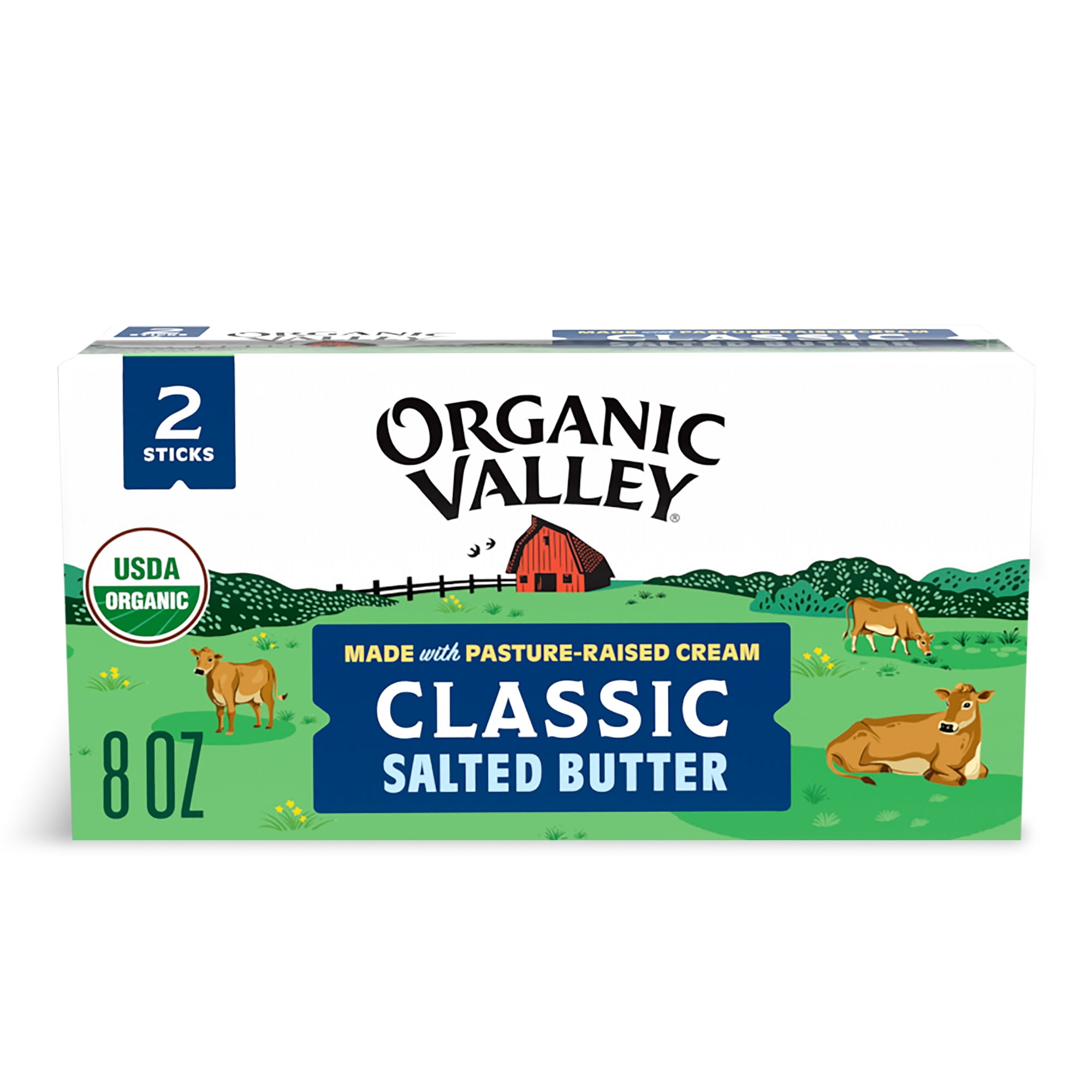 Organic Valley Salted Organic Butter, 8 oz Box, 2 Sticks